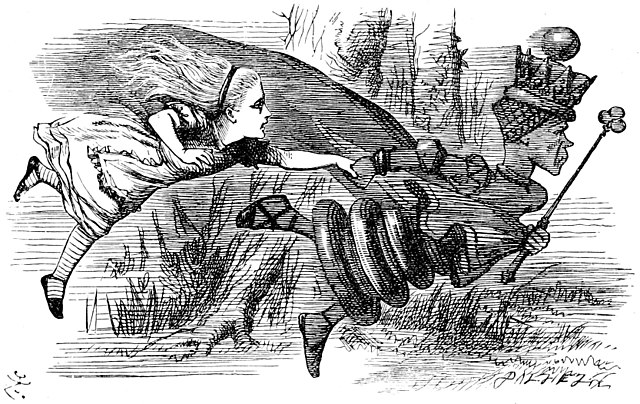 Alice and the Red Queen, by John Tenniel