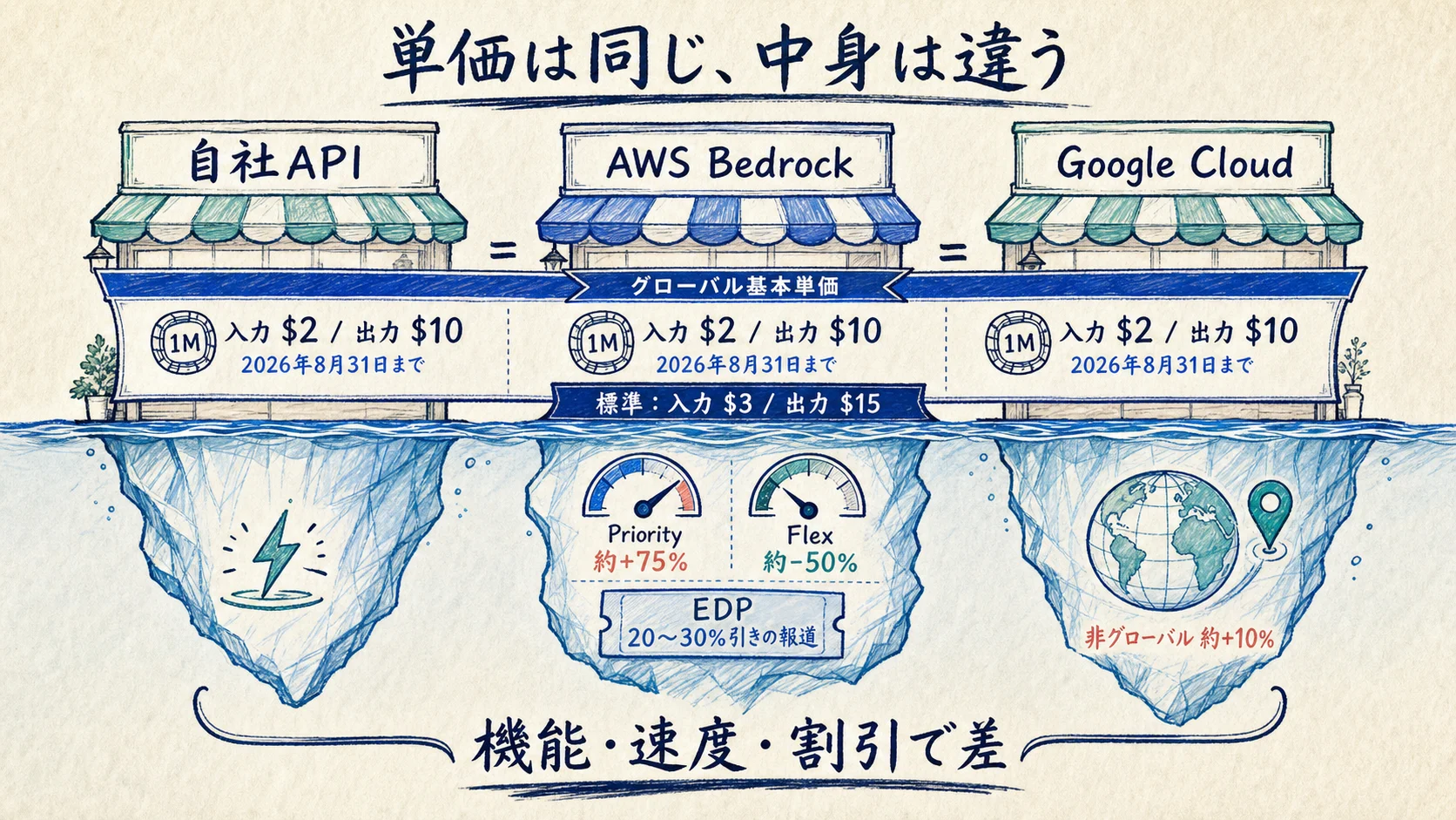 単価は同じ、中身は違う