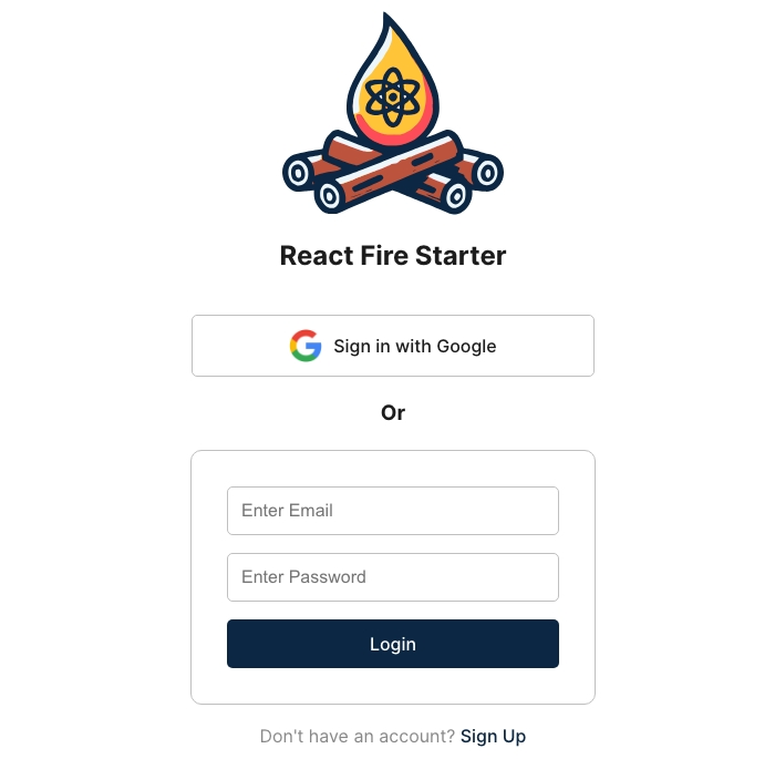 React Fire Starter Screenshot