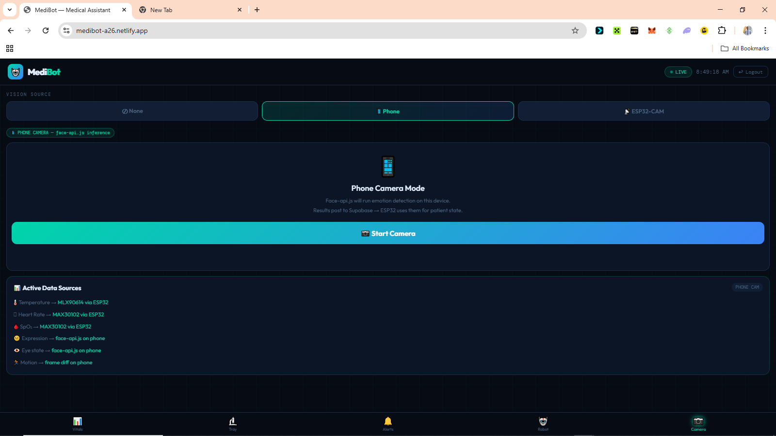 The Camera connection page