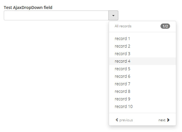 Dropdown list visible