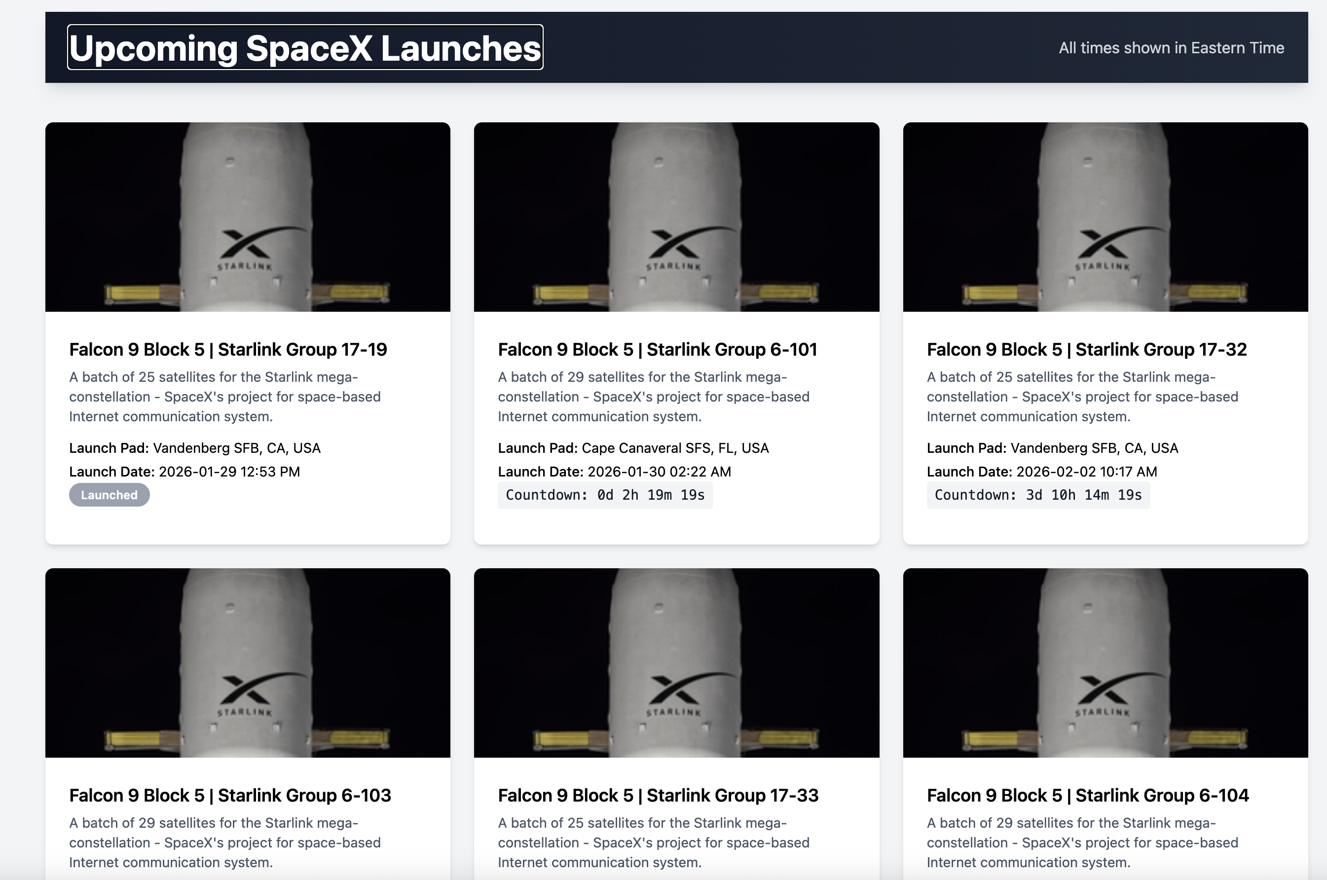 SpaceX Launch Tracker