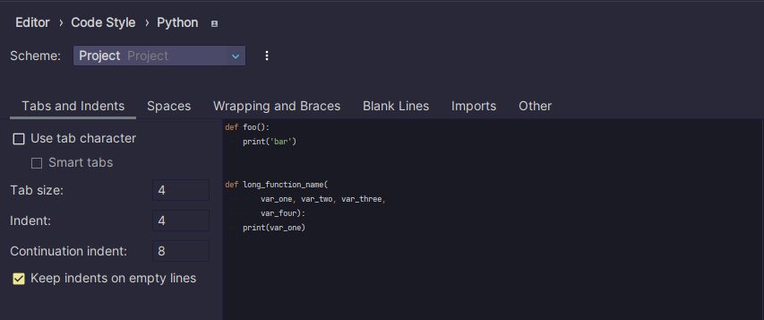 Tabs & Indents