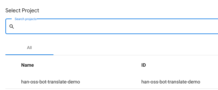 Dialogflow CX: Select Project