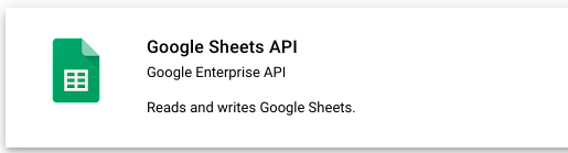 GCP Console: Enable Google Sheets API