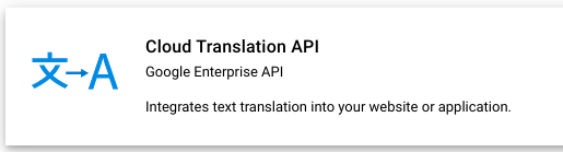 GCP Console: Enable Cloud Translate