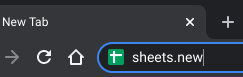 Google Sheets: sheets.new