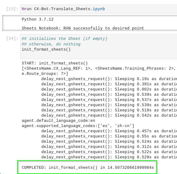 JupyterLab: Init Sheets Success