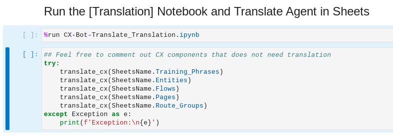 JupyterLab: Cloud Translate in Sheets