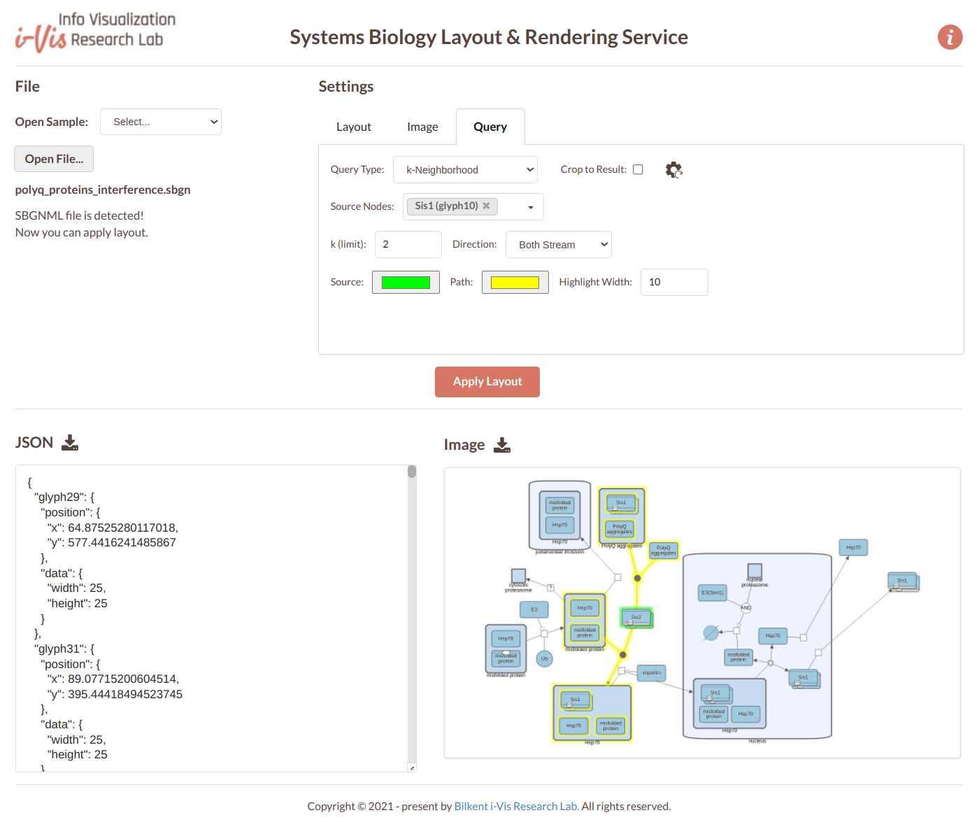 A screenshot from the sample deployment of SyBLaRS