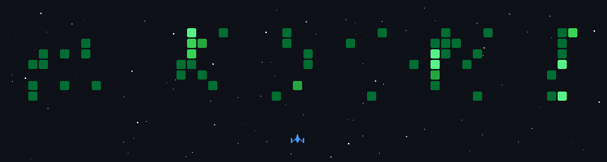 Mon graphe de contribution, joué en space shooter