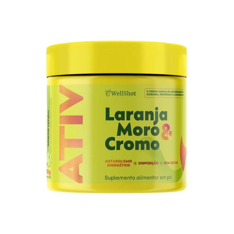 Pote de ATIV Laranja Moro e Cromo da Wellshot