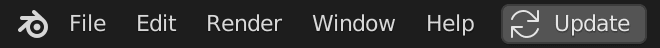 screenshot of the update button in the Blender main menu bar