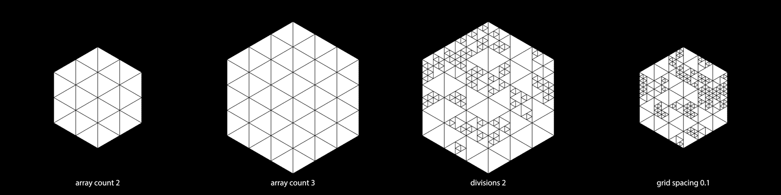 examples of settings for the tri-hex array