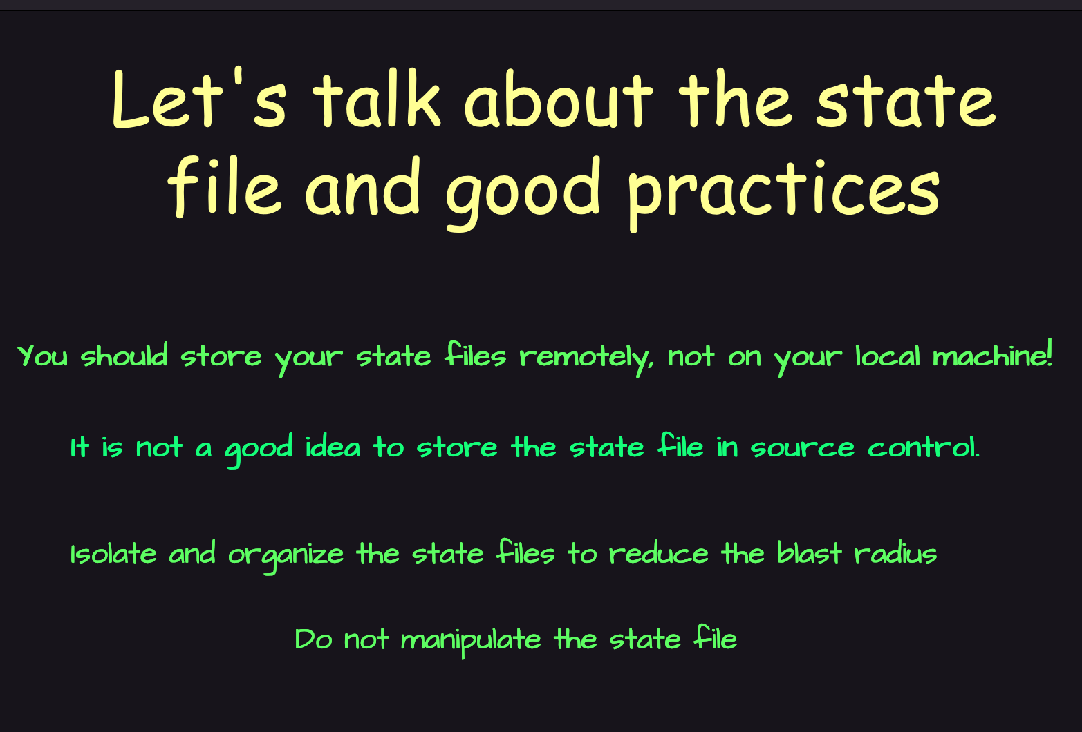 State file Good Practices
