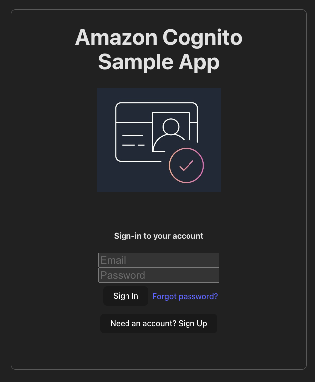 Screenshot of sample app