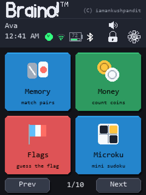 Home screen, Tall layout
