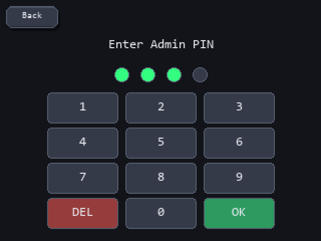 The admin PIN prompt