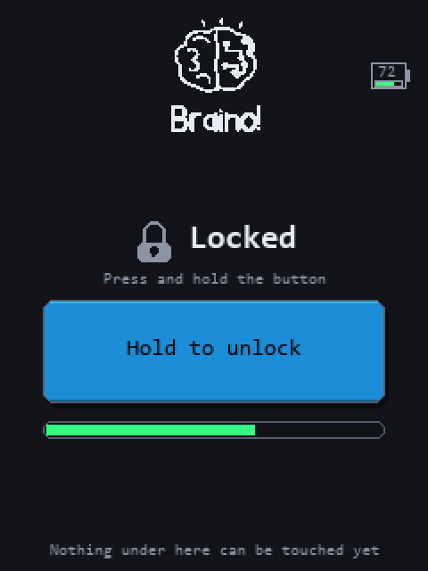 Hold to unlock, Tall layout