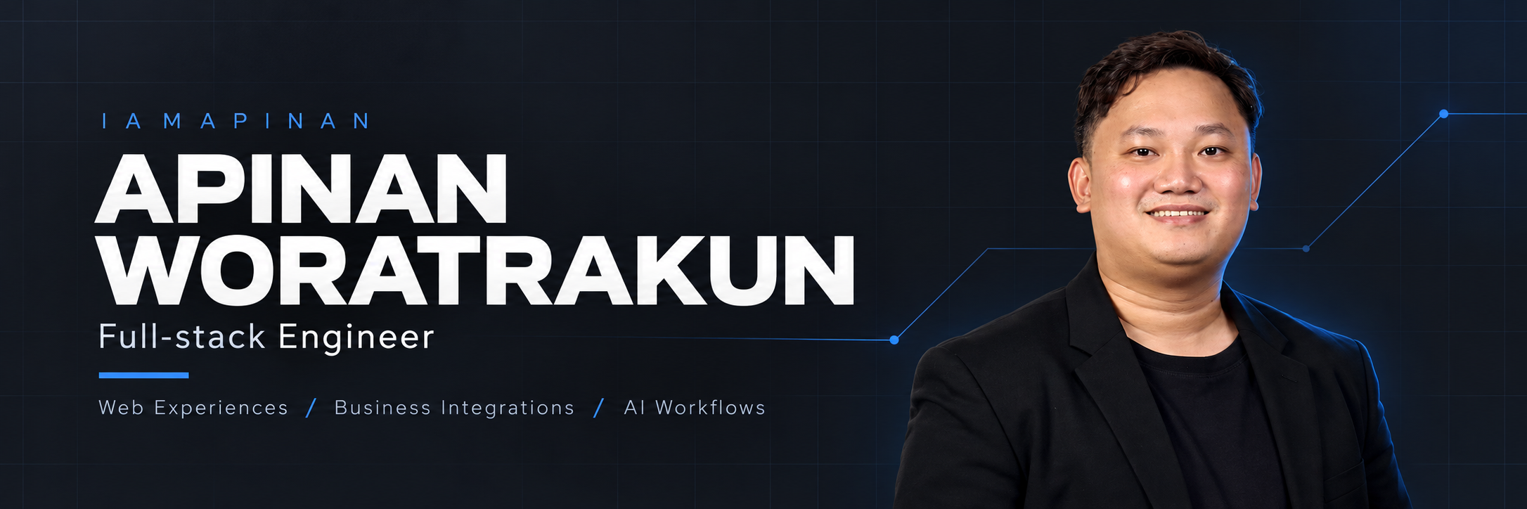 Apinan Woratrakun — Full-stack Engineer specializing in web experiences, business integrations, and AI workflows