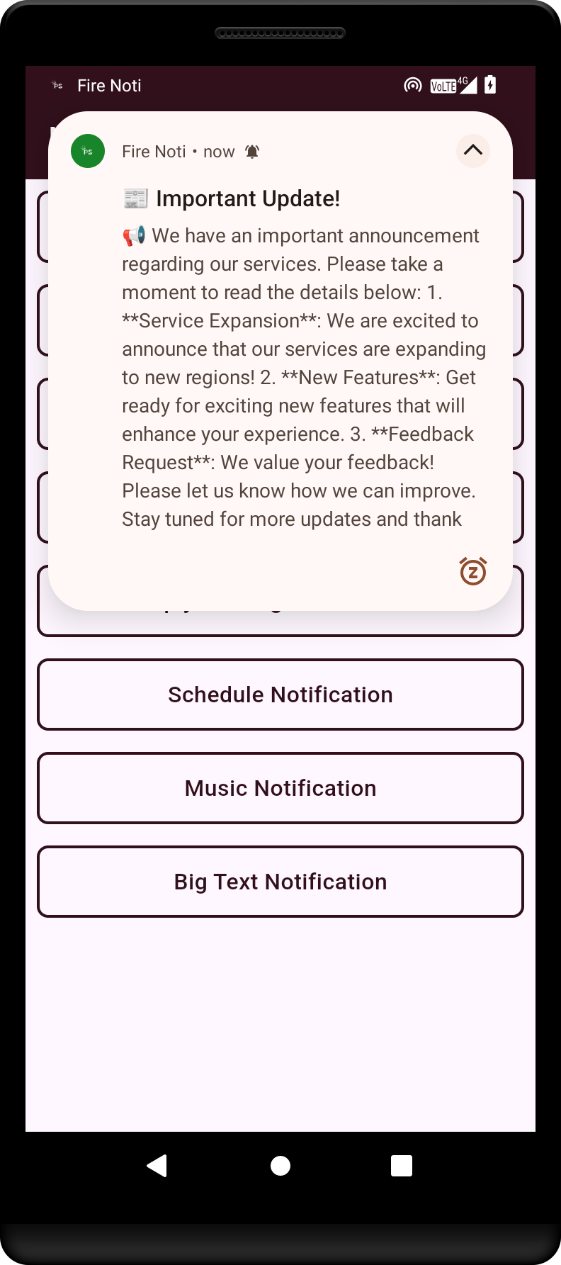 Big Text Notification