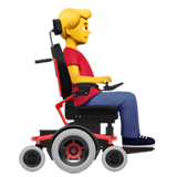Man In Motorized Wheelchair Facing Right on Apple