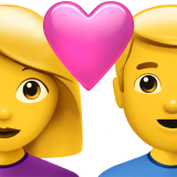 Couple With Heart: Woman, Man on Apple