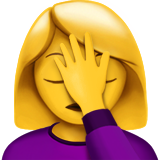 Woman Facepalming on Apple