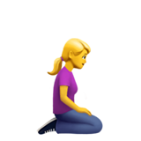 Woman Kneeling Facing Right on Apple