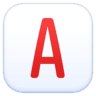 Negative Squared Latin Capital Letter A on Facebook
