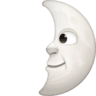 First Quarter Moon With Face on Facebook