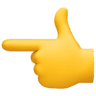 White Left Pointing Backhand Index on Facebook