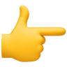 White Right Pointing Backhand Index: Medium Skin Tone on Facebook