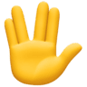 Raised Hand With Part Between Middle And Ring Fingers on Facebook
