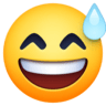 Smiling Face With Open Mouth And Cold Sweat on Facebook