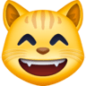 Grinning Cat Face With Smiling Eyes on Facebook