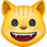 Smiling Cat Face With Open Mouth on Facebook