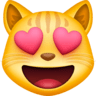 Smiling Cat Face With Heart-shaped Eyes on Facebook