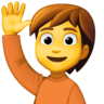 Happy Person Raising One Hand: Medium-Light Skin Tone on Facebook