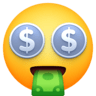 Money-mouth Face on Facebook