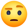 Face With One Eyebrow Raised on Facebook