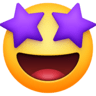 Grinning Face With Star Eyes on Facebook