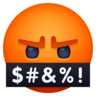 Serious Face With Symbols Covering Mouth on Facebook