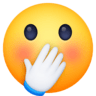 Smiling Face With Smiling Eyes And Hand Covering Mouth on Facebook