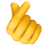 Hand With Index Finger And Thumb Crossed: Medium-Light Skin Tone on Facebook