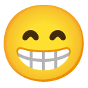 Grinning Face With Smiling Eyes on Google