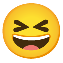 Smiling Face With Open Mouth And Tightly-closed Eyes on Google