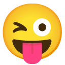 Face With Stuck-out Tongue And Winking Eye on Google
