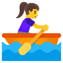 Woman Rowing Boat on Google