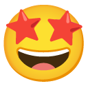 Grinning Face With Star Eyes on Google